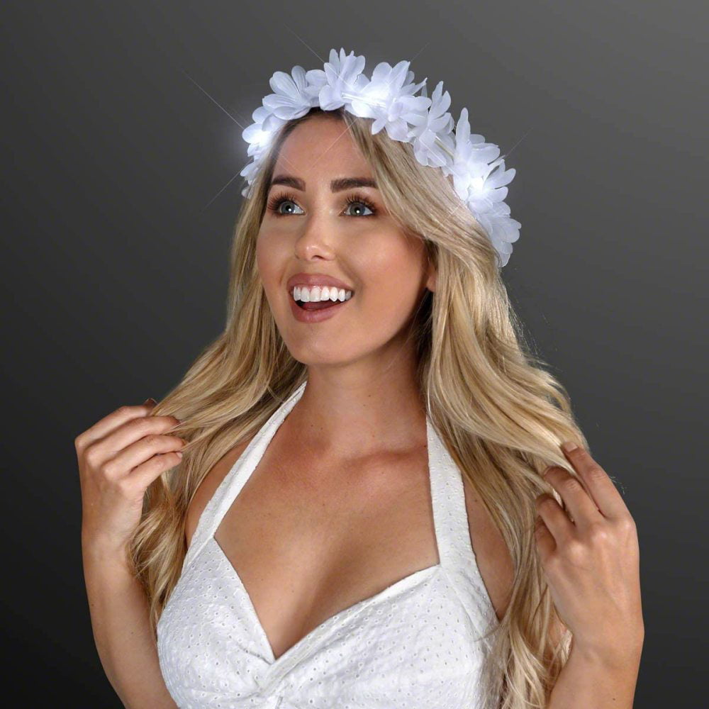Pretty LED Flashing Floral Flower Hairband Headband Light-Up Wedding Accessory 