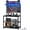 Black, variant on PAKASEPT 23.6"W 3D Printer Stand with Filament Storage, Large 3D Printer Table with LED Lights and Charging Station, Printer Shelf with Spools Holder Racks, for Workshop/Office/Garage,Brown