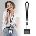 thumbnail image 4 of Retractable Badge Lanyard - PU Card Holder, Customizable Design, Office & School Use, 4 of 8