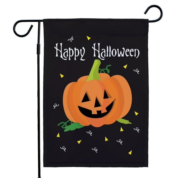 Happy Halloween Garden Flag, Outdoor Fall Decoration, 12" x 18" Polyester