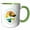 Green/White, variant on 3drose, American Beaches - Ona Beach, Lincoln County, Oregon Travel Gift, 11oz Two-tone Yellow Mug