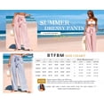 thumbnail image 5 of BTFBM Pants for Women Spring Clothes Striped High Waist Tie Knot Dressy Casual Wide Leg Palazzo Work Trousers Pants, 5 of 7