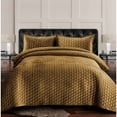 thumbnail image 5 of Lugano Honeycomb Velvet Oversized Solid Quilt Set Emerald Green Twin 2 Piece, 5 of 5
