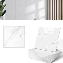 Triani 12Pcs Peel&Stick Shower Waterproof Marble Tiles Wall Panels 11.8x 11.8 Inch Self Adhesive Wall Tiles DIY Waterproof Ceramic Bathroom Floor Tile