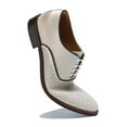 thumbnail image 3 of Santimon White Dress Shoes for Men Unique Mesh Lace up Oxford Shoes Casual Derby Shoes for Wedding Party US 9, 3 of 7
