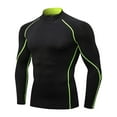 thumbnail image 5 of GuangCheng Mens Compression Base Layer Long Sleeve Top Moisture Wicking Stretch Fit Thermal Undershirt Athletic Activewear,Green,L, 5 of 5