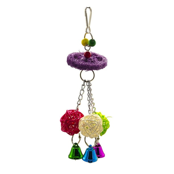 EeaseMX Juguete de cuerda de esponja vegetal, divertido juguete de ratán para loros, juguete creativo para morder (color aleatorio)