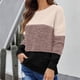 thumbnail image 4 of Suéter de cuello redondo para mujer, informal, de moda, de color a juego, de manga larga, con cuello redondo, 4 of 5
