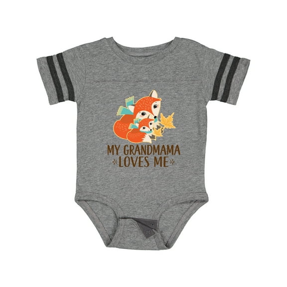 Inktastic My Grandmama Loves Me Woodland Fox Boys or Girls Baby Bodysuit