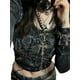 thumbnail image 4 of Txlixc Blusa de corte femenino, camisa de primavera y otoño de cuello redondo con patrón de flores de diamante de agua, negra, S / M / L Txlixc  moda, 4 of 9