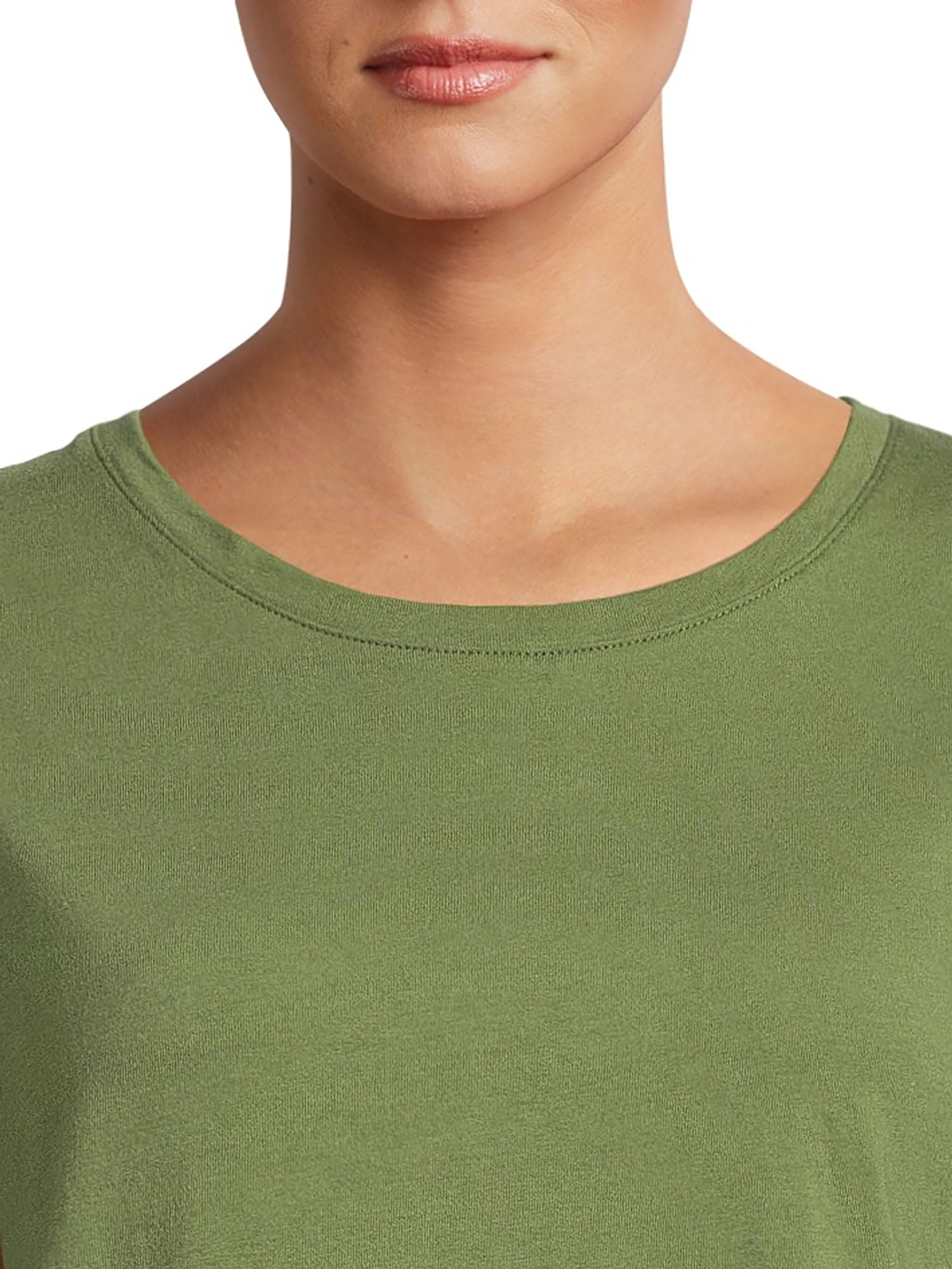 Time And Tru Women's Crewneck Tee with Long Sleeves