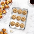 thumbnail image 7 of 1 Pack Baking Sheet, 9 x 7 Inches Stainless Steel Cookie Tray for Baking Cooking Toasting, Mini Metal Toaster Oven Baking Pan Non Stick, Rustproof & Mirror Finish, Dishwasher Safe, 7 of 7