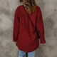 thumbnail image 4 of Abrigo Color Sólido Solapa De Un Solo Pecho Manga Larga Casual Suelta Cómoda Camisa Chaqueta Vino Rojo XXL, 4 of 6