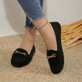 thumbnail image 2 of Women's Leather Penny Loafers Classic Comfortable Hollow out Casual Slip on Lightweight Walking Flat Driving Boat Shoes Black Size 6.5, 2 of 5