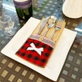 thumbnail image 6 of Christmas Knife and Fork Set for Holiday Table Decor, Linen Utensil Storage Holder for Christmas Dinner Party, Festive Cutlery Bag with Snowflake Design, 6 of 6