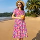 thumbnail image 4 of Disketp Colorful Donuts 1 para Vestido de Manga Corta para Mujeres, Vestidos de Verano para Mujeres, Casual y Holgado para la Playa, 4 of 6