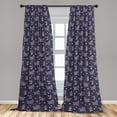 thumbnail image 2 of Marine Window Curtains, Caretta Caretta Illustration With Water Stones and Corals on Spotted Back, Lightweight Decor 2-Panel Set with Rod Pocket, Pair of - 28"x63", Dark Indigo and Plum, by Ambesonne, 2 of 3