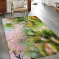 thumbnail image 3 of Spring Pink Green 3'x5' Washable Rug, Pastoral Oil Painting Country Flowers Non-Slip Area Rugs for Entryway Kitchen Classroom, StainResistant Dorm Throw Carpet, Low Pile Soft Indoor Floor Mat, 3 of 9