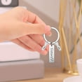 thumbnail image 3 of Ohmyroo Stainless Steel Keychain Pendant Carving Name Long Strip Doll Combination Decor Gift, 3 of 6