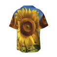 thumbnail image 2 of Fotbe Sky Golden Sunflower Field A print Short Sleeve Button Down Shirts for Men Casual Summer Beach Wrinkle Free Shirt-Small, 2 of 7
