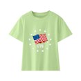 thumbnail image 1 of Gibobby Blusa y Camisetas para niños pequeños, camisetas con estampado gráfico 3D del 4 de julio, camisetas de manga corta a la moda para niños y niñas, camisetas informales （Verde， 3-4 Años), 1 of 4