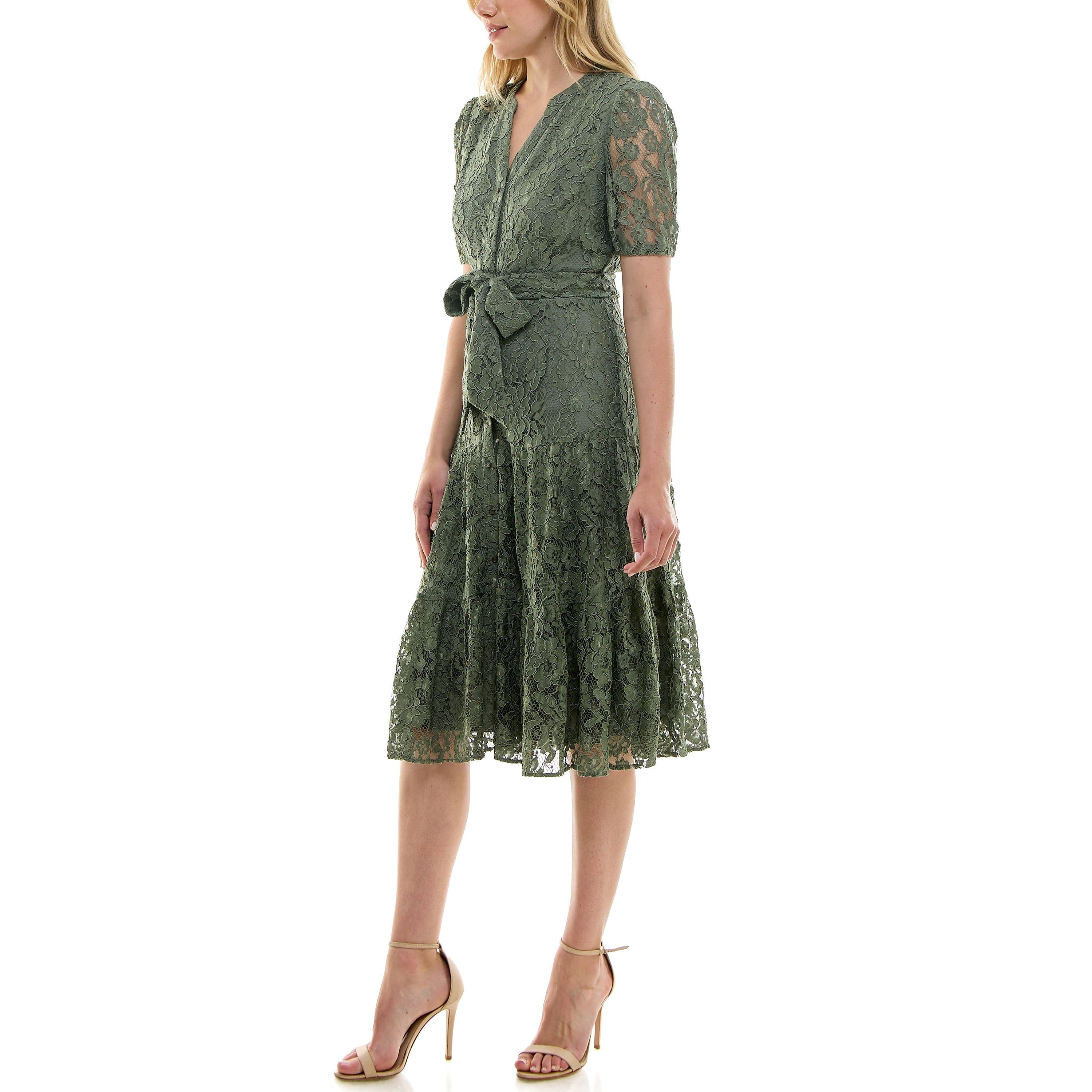 Nanette Lepore Women's Puff Sleeve Lace Midi Dress, Sizes XS-XXXL
