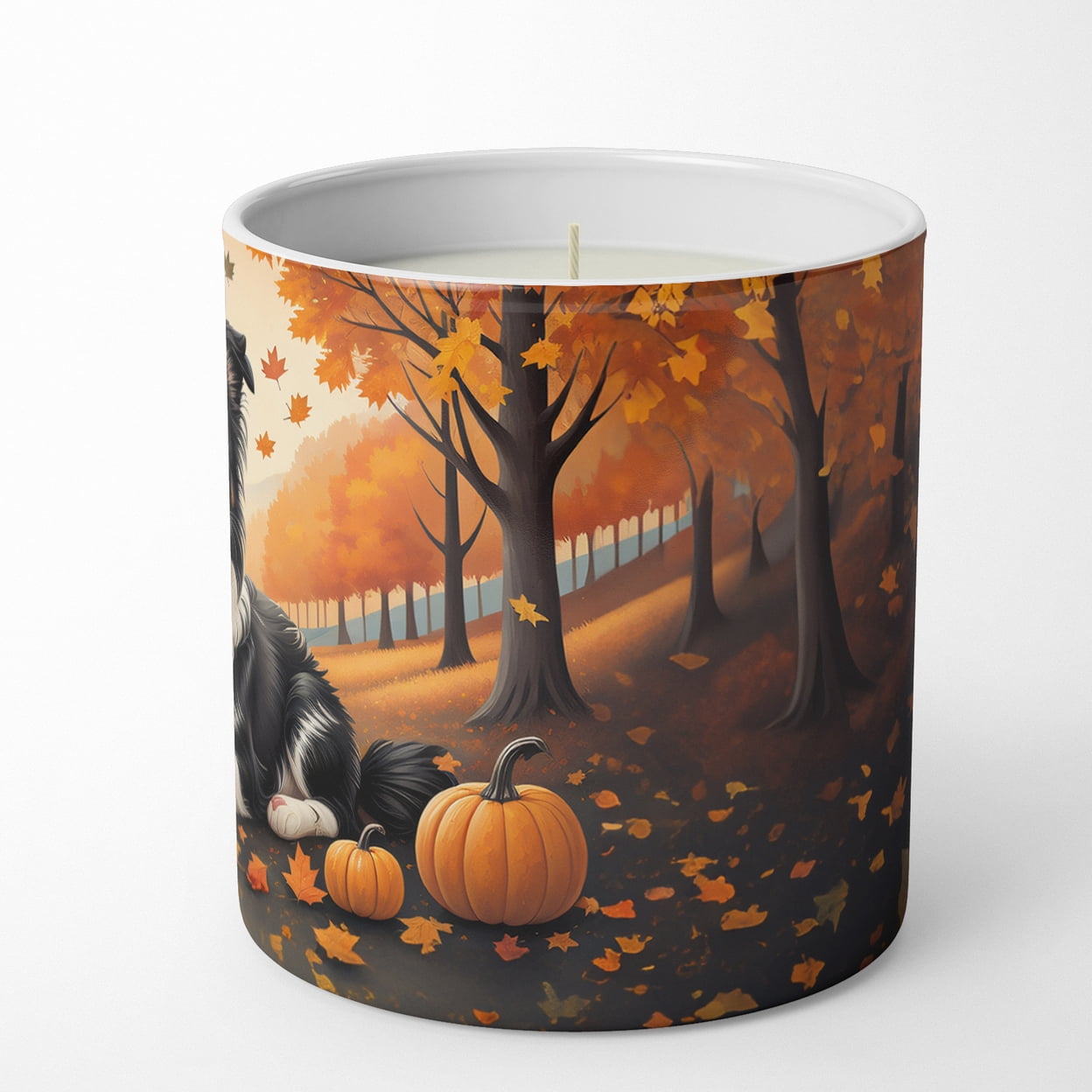 Border Collie Fall Decorative Soy Candle 3.25 in x 3.75 in