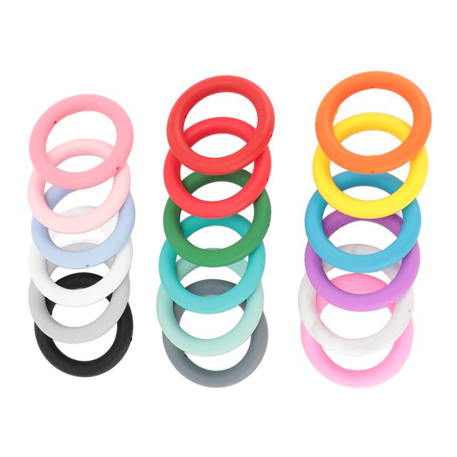 Anillo de Cuentas de Silicona, 18 pcs de 65 mm OD Silicone Bool Loop 2 Agujeros para Hacer Joyas