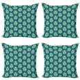 thumbnail image 1 of Ambesonne Abstract Throw Pillow Cover 4 Pack, Retro Triangles, 16", Blue Teal Pale Green, 1 of 2