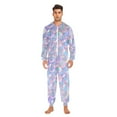 thumbnail image 5 of Adult Christmas Onesie Pale Pink Purple and Blue Mermaid Scales and Pearls in Digital Illustration St Zipper One-Piece Pajamas Unisex with Pockets, 5 of 6
