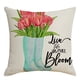 thumbnail image 1 of Funda de almohada con estampado de primavera, ramo de flores de coche de lino, funda de cojín para el hogar, funda de almohada para dormitorio Vhermosa CPB-US-XD2378-4, 1 of 5