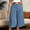 Blue, variant on Women Plus Size Solid Loose Culotte Capri Pants, Elastic High Waist Front Pleated Wide Leg Cropped Trousers with Side Pockets Spring Summer Casual Vacation Bottoms Blue XL(XL)