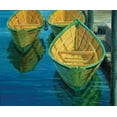 thumbnail image 2 of Bansemer, Roger 31x26 Gold Ornate Wood Framed with Double Matting Museum Art Print Titled - Gloucester Dory Boats, 2 of 4