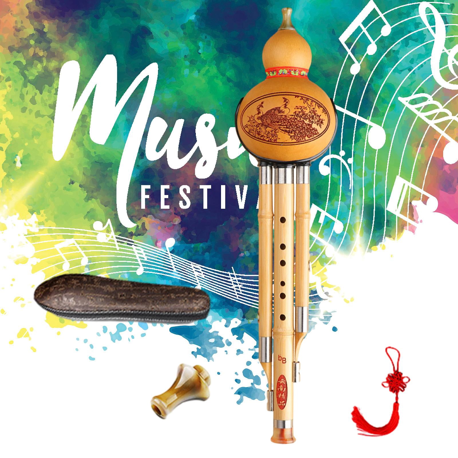 Hulusi Flute Instrument Chinese Musical Instrument for Performance Practice b flat key