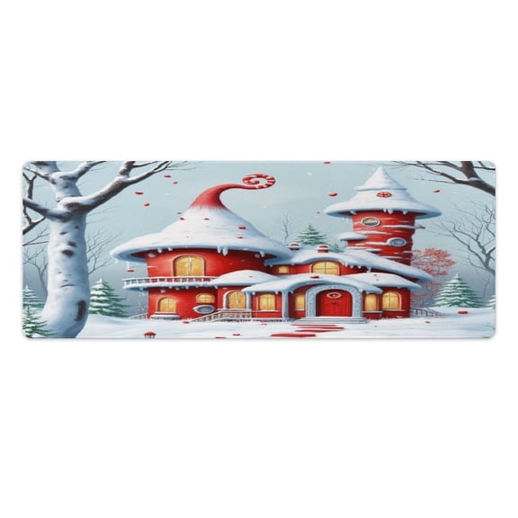 Winter Wonderland House Kitchen Mats Pvc 2PCS, Non-Slip Kitchen Pvc Mats And Rugs,Cushioned Anti Fatigue Standing Mat for Home