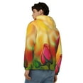 thumbnail image 4 of Wukai Rose Psychedelic Print Men's Zip-Up Hoodie,Fleece Full-Zip Hoodie for Men, Hooded Sweatshirt-Small, 4 of 5
