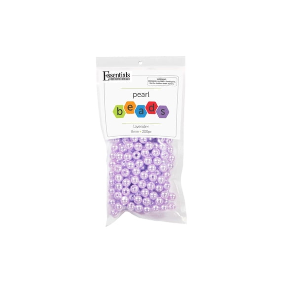 Essential By Leisure Arts Pearl Beads 8Mm, Lavender, 200Pc – Round Pearls For Crafting, For Jewelry Making And Diy Crafts, Craft Pearls Projects