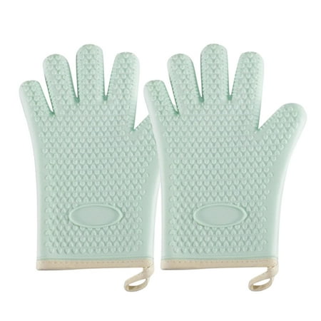 

ZHENYANGli Cotton Five Finger Heat Hand Gloves Heat Oven Gloves Microwave Insulated Gloves Baking Silicone Cloth Gloves
