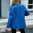 thumbnail image 5 of MaFYtyTPR Blazer for Women Long Sleeve Single Button Loose Fit Casual Office Suit Jacket With Chest Pockets A-Blue XXL, 5 of 6