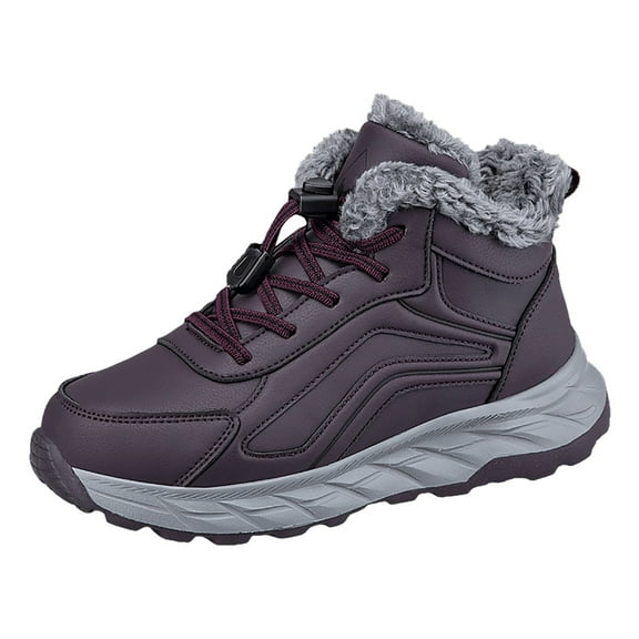 YLYL Womens Mens Winter Snow Boots Warm Fur Lined Waterproof Anti Slip Trekking Backpacking Hiking Boots