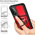 thumbnail image 2 of Nagebee Phone Case Compatible for Motorola Moto G Power 2022 with Tempered Glass Screen Protector, Full-Body Camera Cover Protective Military-Grade, Magnetic Car Mount Ring Holder Durable Case (Red), 2 of 7