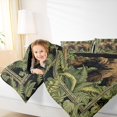 thumbnail image 4 of Homewish Safari Bear Queen Comforter Set,Tropical Plam Leaf Bedding Sets,Green Brown Bedding Comforter Set For Boys Teens,Super Cozy Room Decor Reversible,3 Pieces, 4 of 8
