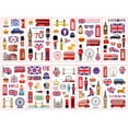 thumbnail image 1 of Uk 10 Sheets Union Jack Flag Temporary  Waterproof UK Flag Temporary  Patriotic Party Temporary  Sticker, 1 of 8