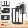 thumbnail image 3 of KEINXS Outdoor Wall Light, Exterior Waterproof Wall Sconce Light Fixture, Black Porch Light with Clear Glass Shade, Anti-Rust E26 Socket Wall Mount Lighting for Entryway Doorway Garage, 2 Pack, 3 of 5