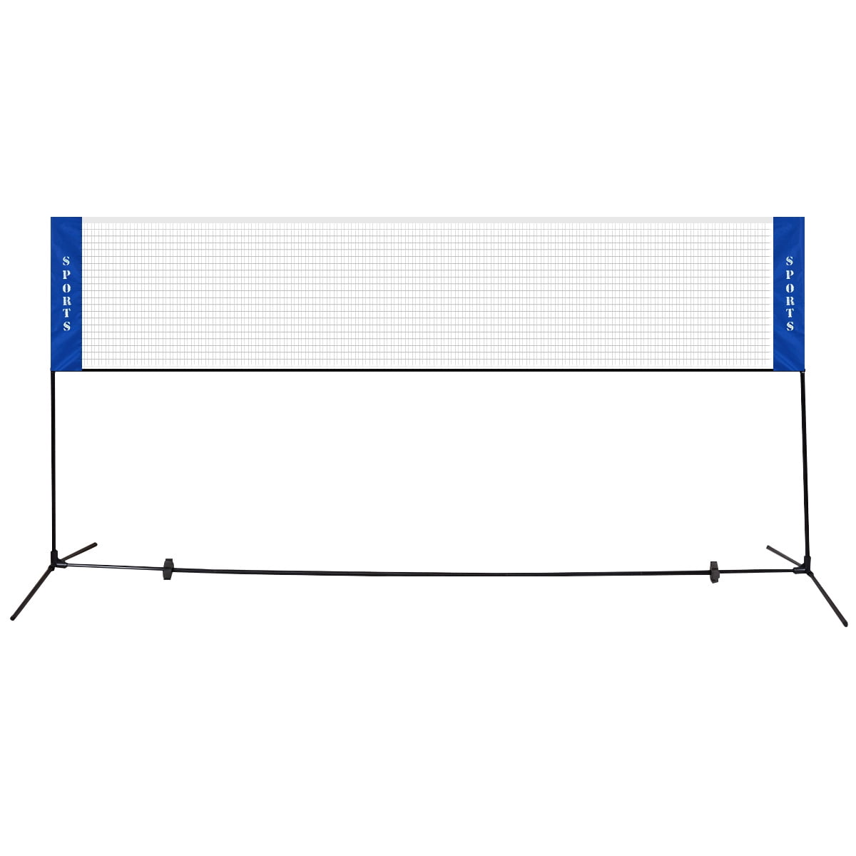 Filet De Badminton Portable GYMAX, Hauteur Réglable 89-155 Cm, Cadre Pliable, Sac De Transport Et 2 Volants Inclus, Pour Plage, Jardin, Intérieur