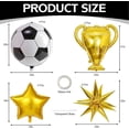 thumbnail image 2 of Yanonmyfd 10 Pcs 4D Sphere Soccer Balloons Set with Golden Championship Trophy & Star Burst Balloon - Soccer Party Decorations for World Cup Parties, Sports Theme Birthday, Football F, 2 of 11