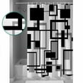 thumbnail image 4 of Geometric Black Shower Curtain, 72" x 72", White and Gray Line Waterproof Bathroom Curtain Washable Shower Curtain Set with 12 Hooks, 4 of 6