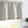 thumbnail image 2 of Curtainking Stripe Blackout Kitchen Valance 50x16 inch Double Layer Farmhouse Window Valances for Kitchen 1 Panel Grey on Beige, 2 of 7