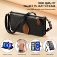 thumbnail image 6 of Allytechgroup Wallet Case for iPhone 17 Pro with Credit Card Slot, PU Leather Flip Cover with Shoulder Strap Wrist Strap Shockproof Protective Full Body Bumper for iPhone 17 Pro, Black, 6 of 9