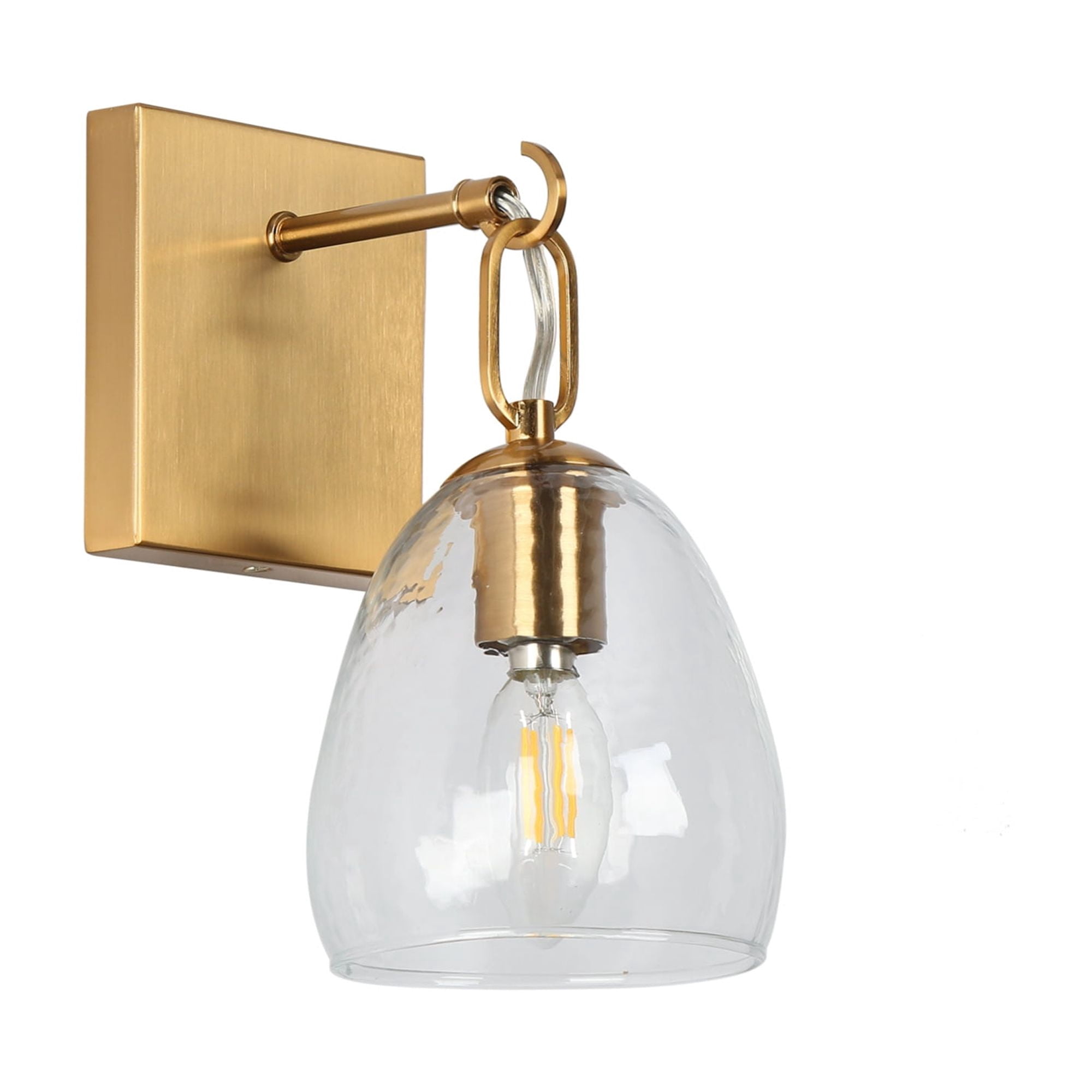 LNC Blobfish 5.1-in W 1-Light Polished Gold Modern/Contemporary LED Wall Sconce
